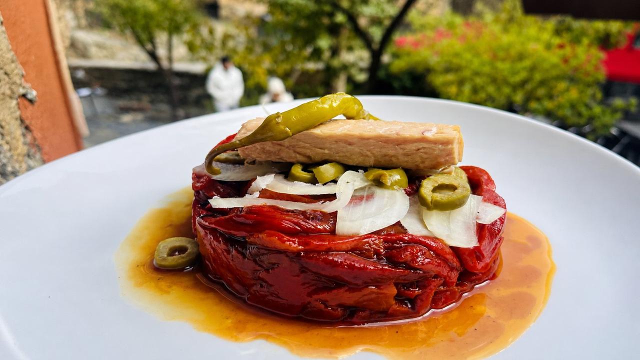 Pimientos asados con bonito